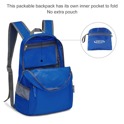 G4Free 20L Lightweight Packable Backpack Travel Hiking Daypack Foldable Backpack for Men Women - color: A-navy Blue