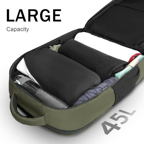 MATEIN Extra Large 45L Travel Backpack, Airline Approved Carry on Backpack with Shoe Compartment, Water Resistant Luggage College Overnight Weekender Travel Bag Fit 18" Laptop, Green - color: Green, size: XX-Large