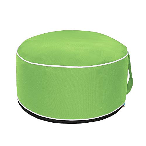 QILLOWAY Inflatable Outdoor Ottoman for Patio, Waterproof Round Pouf, Inflatable Foot Rest, Outdoor Footstool for Poolside, Garden，Camping,Green - color: Green