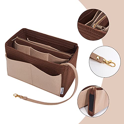 Vercord Felt Organizer Insert For Purse Handbag Tote Bag In Bag Inside Shaper Divider Neo Coffee & Beige Small - color: A Coffee & Beige, size: Small