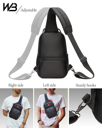 Crossbody Bag Men - Small Travel Sling Bag, Backpack Shoulder Bag | Water-Resistant Hiking Daypack, Adjustable Straps Chest Backpack