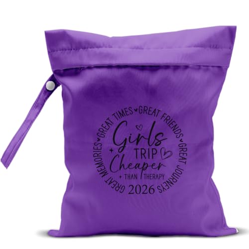 Girls Trip Gifts Wet Dry Bag, Beach Bag Wet Bag Favors, for Swimsuit Toiletry Travel Essentials For Women Aloha Bags, Beach Travel Gym Laundry bags for Dirty Diaper Swimsuit Gifts (Purple) - color: Girls Trip - Purple