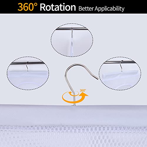 Breathable Mesh Laundry Hamper, Bringing Hooks Foldable Hanging Shower Caddy, Fast Drying Portable Space Saving Storage Bag, Applied to College Dorm Rooms, Gym, Swimming and RV Travel (White) - color: White