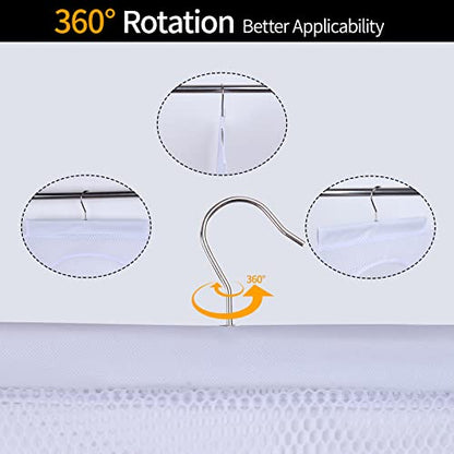 Breathable Mesh Laundry Hamper, Bringing Hooks Foldable Hanging Shower Caddy, Fast Drying Portable Space Saving Storage Bag, Applied to College Dorm Rooms, Gym, Swimming and RV Travel (White) - color: White
