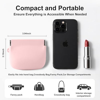Squeeze Coin Purse for Women – Silicone Small Coin Pouch with Kiss Lock for Coins, Keys, Lipstick, and Earphones – Mini Cute Change Purse, Coin Purse & Pouch for Daily Life, Cars, Travel, Party - color: Squeeze / Pink