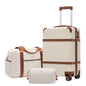 Coolife Luggage Set Suitcase Carry On Luggage PC Hardshell Luggage TSA Lock Spinner Wheels Telescopic Handle - color: White, size: 3 piece set (DB/TB/20)