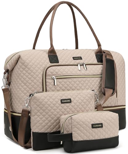 Weekender Bags for Women Travel, Under Seat Carry On Bags for Airplanes Overnight Bag with Shoe Compartment Luggage Sleeve, Foldie Travel Tote Bag Hospital Bag, Travel Gifts, Nude Black - color: Nude Black, size: Medium
