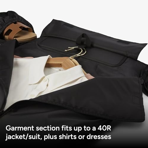 Halfday Convertible 2-in-1 Garment Duffel Weekender Bag 40L: Wrinkle-Free Travel (Hanging Suit Compartment, Shoe Pockets, Trolley Sleeve), Durable & Water-Resistant Carry-on, Shadow - color: Shadow, style: Original, 40l