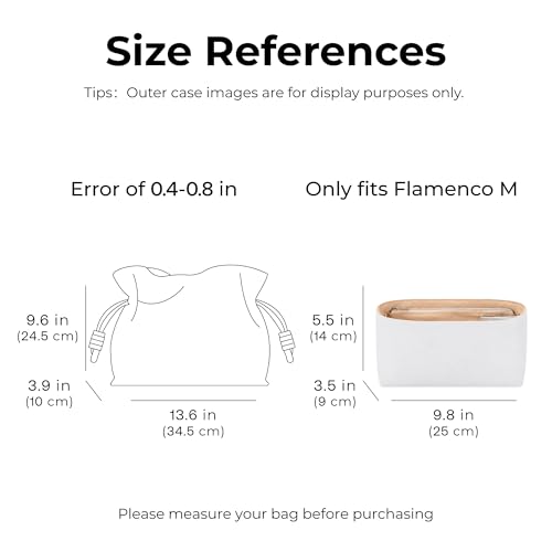 Purse Organizer Insert for LOEWE Flamenco M Handbag,Custom Fit Inside Premium Lightweight Water Resistant Purse Insert with Zipper(Vanile) - color: Vanile, size: Fits-Flamenco M（Zipper）