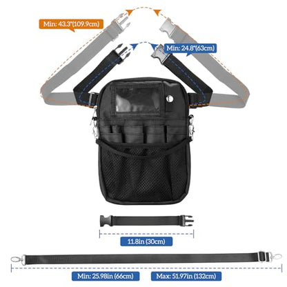 ProCase Nurse Fanny Pack, Lightweight Utility Organizer Pouch for Medical Supplies, Stethoscope, Scissors for RN EMT -Black, Small