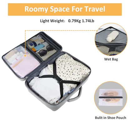 Taygeer Carry On Backpack, Womens Travel Backpack with Water Bottle Pocket & Shoe Pouch, Laptop Mochila 15.6inch Flight Approved, College Teacher Tote Bag for Business Travel Supplies, Grey - color: Elephantgray, size: Large