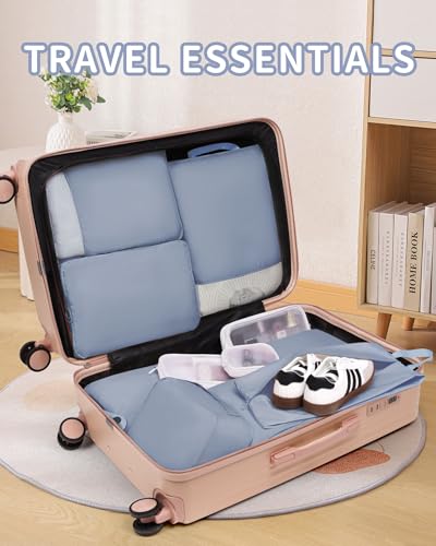 Compression Packing Cubes 11pc Set, Expandable Travel Organizers for Suitcases & Carry Ons, Durable Luggage Packing Bags for Travel Essentials Blue - color: Blue