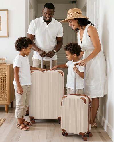 Coolife Luggage Sets, 5 Piece Durable Suitcase, Lightweight Carry on Luggage with ABS Hardshell, Dual Spinner Wheels, TSA Lock and YKK Zipper(apricot black, 5 piece set) - color: apricot black, size: 5 piece set