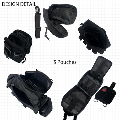 6 Pack Tactical Molle Automotive Seat Back Organizer Tactical Vehicle Panel Organizer with 5 Detachable Molle Pouch for Car Truck Ford Jeep Vehicle,US Flag Patch For Man (5 Pouches) - style: 6 Pack