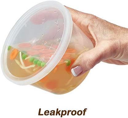 DuraHome - Deli Containers with Lids Leakproof - 40 Pack BPA-Free Plastic Microwaveable Clear Food Storage Container Premium Heavy-Duty Quality, Freezer & Dishwasher Safe (16 oz.) - size: 16 oz. (40 Sets)