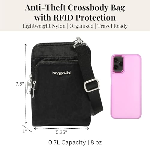 Baggallini Women's Securtex Anti-theft Activity Crossbody Bag - color: Black Cheetah