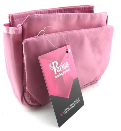 Periea ‘Tegan’ Small Handbag Organizer Insert or Make-up Bag – 5 Colors Available (Pink) - color: Pink