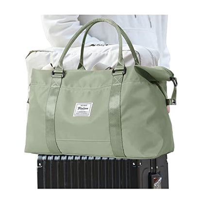Sport Travel Duffle Bag Large Gym Tote Bag for Women, Weekender Carry on Bags for Airplane, Ladies Beach Overnight Bag Waterproof Luggage Bags with Wet Pocket Light Green - color: Light Green