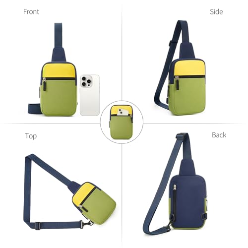 Birthday Gifts for 8 9 10 11 12 Year Old Teens Girls Kids, Fanny Pack Crossbody Bag Sling Belt Bags Purse, Dorm Travel Essentials for Girls Fashion, Preppy Tween Teen Girl Gift Trendy Stuff - color: Green & Yellow