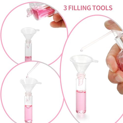 20Pcs 10ml Empty Clear Glass Mist Spray Bottle Refillable Mini Perfume Atomizer Travel Sample Bottle with Golden Aluminized Nozzle Makeup Container for Perfume (10ml Gold Caps) - color: 10ml Gold Caps