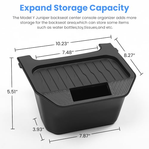 Shademax Custom for 2025 2026 Tesla Model Y Trash Can, Model Y Juniper Rear Center Console Organizer with Lid Cover, Backseat Storage Box Garbage Can Bin for 2026 Model Y Juniper Launch Accessories