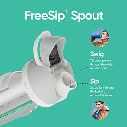 Owala FreeSip Clear Tritan Plastic Water Bottle with Straw, BPA-Free Sports Water Bottle, Great for Travel, 25 Oz, Shy Marshmallow - color: Shy Marshmallow