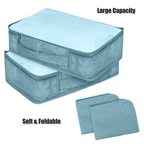 Packing Cubes Set, 2 Pcs Packing Organizers Set for Suitcases (Grey blue) - color: Grey blue