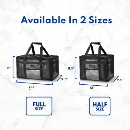 New Star Foodservice Commercial Insulated Food Delivery Bag, Half Size, 12 x 11.5 x 9.5 Inch, Black - size: 12" W x 11.5" H x 9.5" D