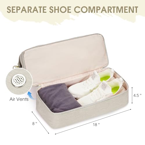 For Spirit Airlines Personal Item Bag Underseat Carry On Bag with Wet Pocket & Shoe Compartment & USB Charging Port - color: Beige