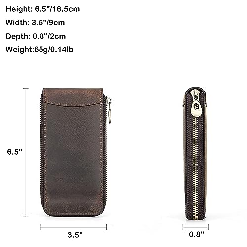 Personalized Custom Genuine Leather Watch Bracelet Storage Bag Case, Portable Travel Watch Pouch, Women Men Watch Bag (02 Brown) - color: 02 Brown