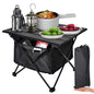 Foldable Camping Side Table, Ultralight Small Beach Aluminum, Portable Outdoor Table with Carry Bag and Storage for Picnic, Grill, Hiking, Fishing, Sand, Camping, Black - size: 16‘’ Small