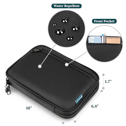 PAVILIA Travel Cord Organizer, Electronic Organizer Travel Case, Tech Case Cable Storage, Small Charger Cord Bag Pouch, Accessories Tech Gifts for Men Women, Black - color: Black