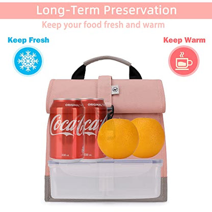 SUNNY BIRD Insulated Lunch Bag Pink Lunch Box Small Cooler Bag for Women, Girls, Adults and Teens (Pink) - color: Pink