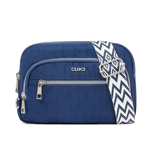 CLUCI Anti Theft Crossbody Bags for Women Travel Small Crossbody Bag Purses for Women RFID Nylon Belt Bag - color: Blue