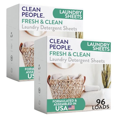 The Clean People Laundry Detergent Sheets - Laundry Soap - Ultra Concentrated, Recyclable Packaging, Stain Fighting - Fresh Scent, 192 Pack - size: 192 Count
