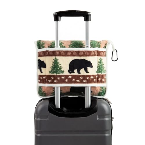 Carstens, Inc. Travel Blanket, Premium Compact 2-in-1 Airplane Blanket/Pillow, Prints & Pinecones - color: Prints & Pinecones