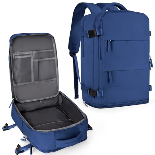 coowoz Travel Backpack for Women Men,Carry On Backpack,Hiking Backpack Outdoor Sports Rucksack Casual Daypack Travel Essentials Royal Blue - color: Royal Blue, size: 25l