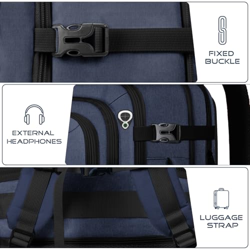 Travel Backpack, Extra Large Carry on Backpack, TSA 18.4 inch Laptop Bags Flight Approved, Lightweight Waterproof Business Luggage Bag, Gifts for Women, Blue - color: Blue, size: XX-Large