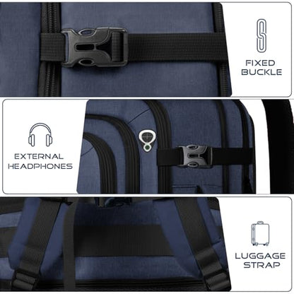 Travel Backpack, Extra Large Carry on Backpack, TSA 18.4 inch Laptop Bags Flight Approved, Lightweight Waterproof Business Luggage Bag, Gifts for Women, Blue - color: Blue, size: XX-Large