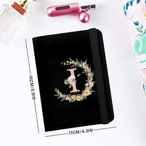 Cute Passport Holder and Holder Combo Passport Cover with RFID Blocking Women Men Compatible Wallet Credit Card Protector (Black-I) - color: Black-I