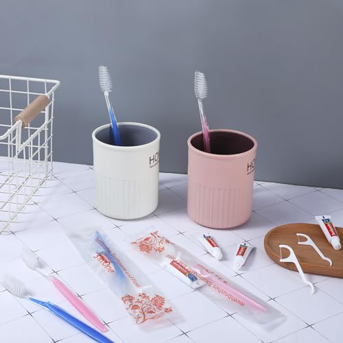 FoldTier 200 Sets Disposable Toothbrushes with Toothpaste and Floss Bulk Individually Wrapped 10g Toothpaste Homeless Hygiene Kit Bulk Homeless Care Package Supply for Travel Shelter (Light Blue Pink) - size: 3 Count (Pack of 200)