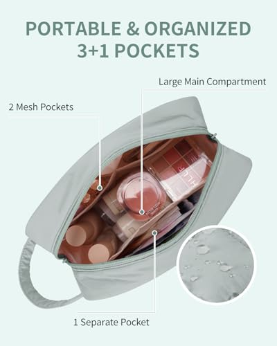 Narwey Quilted Makeup Bag Puffy Make up Bag Cosmetic Bag Organizer, Puffer Travel Toiletry Bag for Traveling Women Girl, Travel Bag for Toiletries, Skincare Medicine Bags (Sage Green) - color: Y-Sage Green