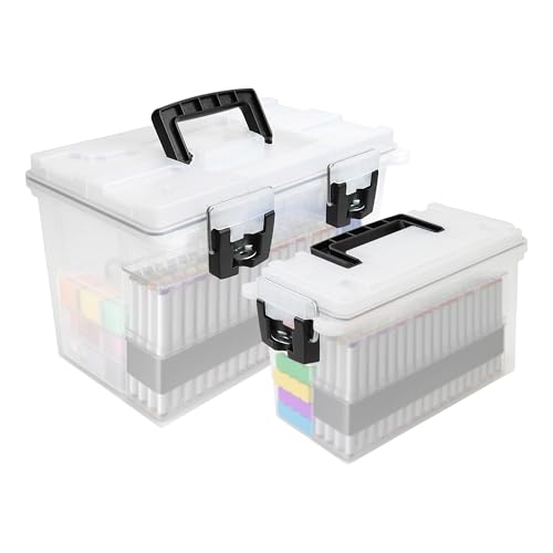 Sheffield 12722 Storage Bins With Lids, 2-Pack Stackable Storage Bins, Made in USA, Lockable and Water-Resistant Containers with Lids, Plastic Containers for Home, Classroom, and Dorm - color: Frost, size: Combo