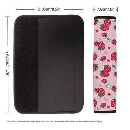 Cute Strawberry 2Pcs Car Seat Belt Cover Pads,Seat Belt Cushion Comfortable Anti-Slip Universal Auto Seat Straps for Vehicle Truck SUV Van Sedan - color: Cute Red Strawberry