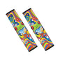 Cute Frog Car Seat Belt Pad Cover 2-Pack Soft Car Safety Seat Belt Strap Shoulder Pad Anti-Slip Shoulder Strap Protect Universal Fit Most Cars Women Men - color: Cute Hippie Flower Frog