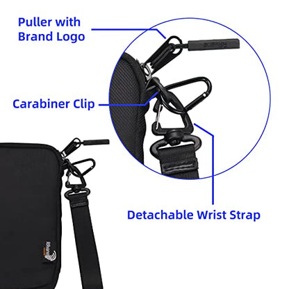 Travel Wallet Lightweight Zipped Document Organizer Bag Family Passport Holder with Detachable Wrist Strap for Women and Men