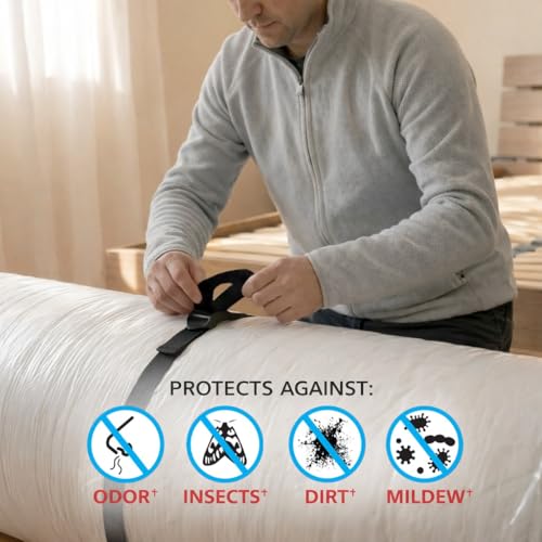 Hefty Shrink-Pak Mattress Bags for Moving - King/California King Size | Heavy Duty & Water Resistant Vacuum Compression Mattress Bag, Storage Protection Mattress Cover for Moving