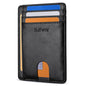 Buffway Slim Minimalist Front Pocket RFID Blocking Leather Wallets for Men and Women - Alaska Black - color: Alaska Black