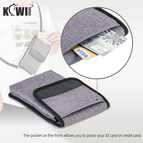 KIWIFOTOS Travel Cell Phone Pouch Crossbody Bag with Strap for iPhone 17 16 15 14 Pro Max S26 S25 Ultar Walking Passport Holder Neck Phone Holster Carrying Cases - color: Grey, Single Layer