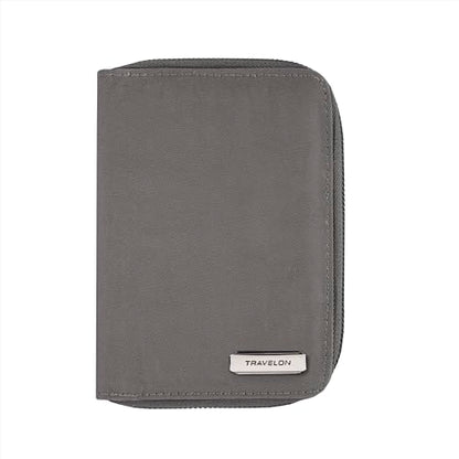 Travelon RFID Blocking Passport Zip Wallet - color: Smoke